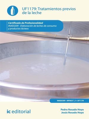 cover image of Tratamientos previos de la leche. INAE0209